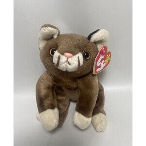 Ty Beanie Baby Collection Pounce the Cat 1997 Paper Tag Brown and Cream